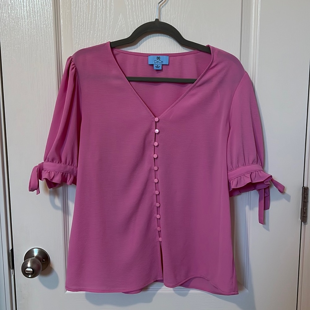 CeCe Pink Blouse with Bows
